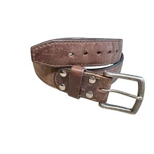 Saddleback Old Bull Leather Brown Men Sz 38 High Quality Scratches Distressed